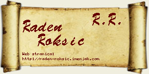 Raden Roksić vizit kartica